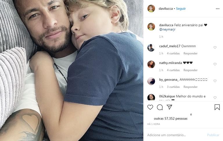 Davi Lucca parabeniza Neymar Jr com homenagem fofa