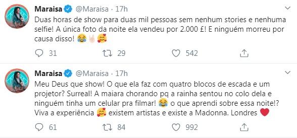 Maraisa conta do encontro de Maiara com Madonna