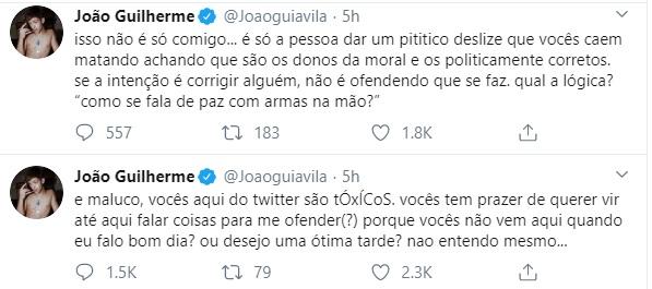 João Guilherme se pronuncia após polêmica