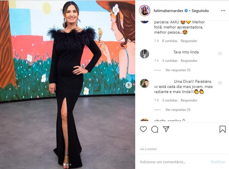 Fátima Bernardes de vestido preto