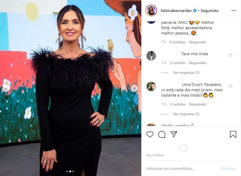 Fátima Bernardes de vestido preto