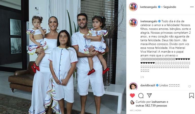 Ivete Sangalo celebra aniversário das filhas