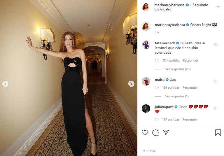 Marina Ruy Barbosa look festa pós-Oscar