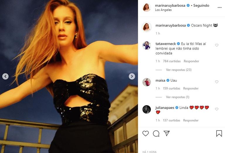 Marina Ruy Barbosa look para festa pós-Oscar