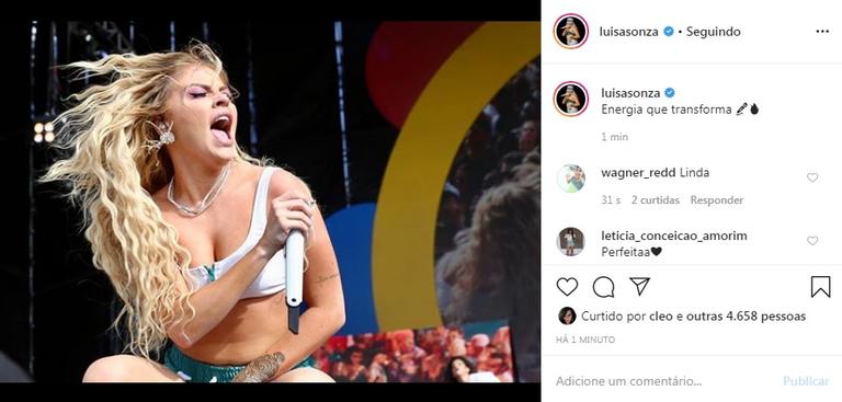 Luisa Sonza posta clique icônico no meio de apresentação