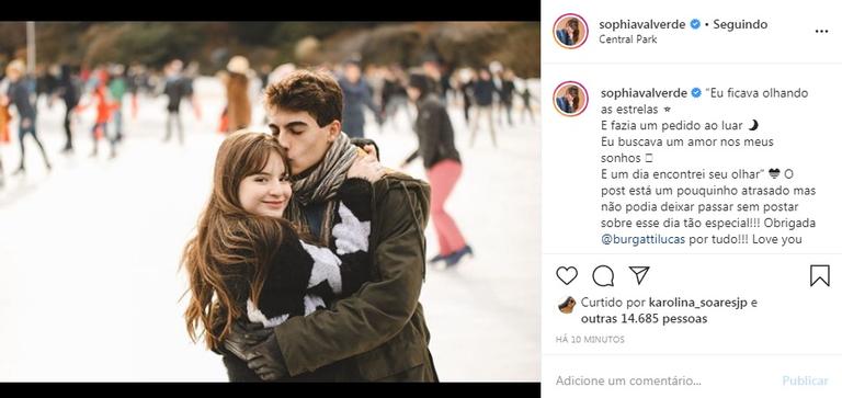 Sophia Valverde e Lucas Burgatti completam 6 meses juntos