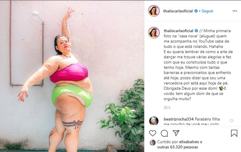 Thais Carla mostrou barriga