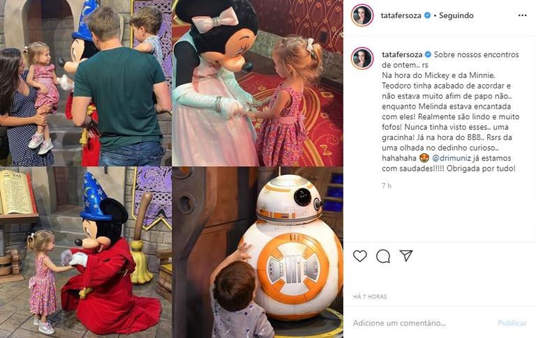 Filhos de Thais Fersoza e Michel Teló na Disney