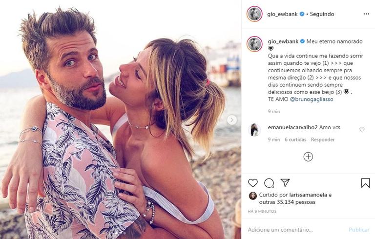 Giovanna Ewbank se declara para Bruno Gagliasso nas redes