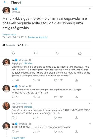 Maisa fala sobre sonhos com gravidez