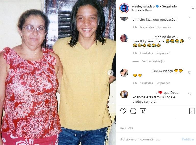 Wesley Safadão com a mãe Dona Bil