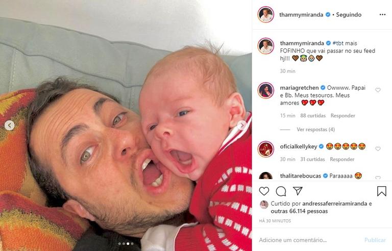 Thammy Miranda posta cliques com o filho, Bento, e encanta