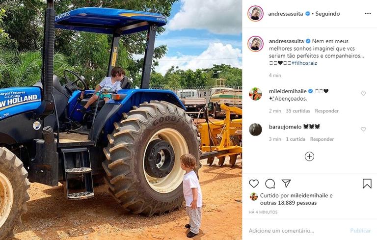 Andressa Suita mostra momento fofo dos filhos e encanta web