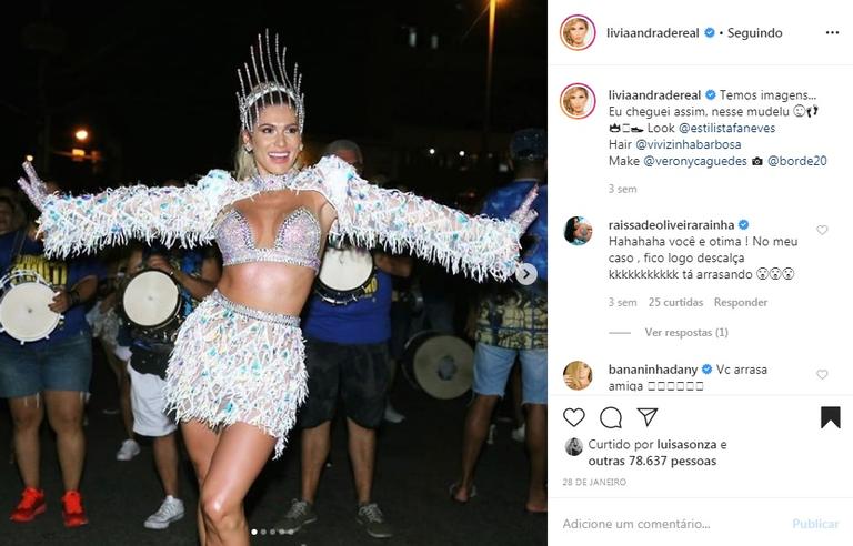 Confira algumas fantasias de Carnaval usadas por Lívia Andrade