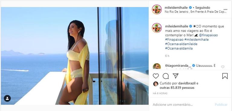 Mileide Mihaile posou com uma bela lingerie e arrancou elogios de seus seguidores 