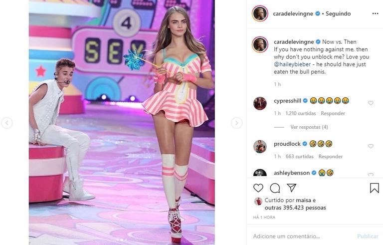 Cara Delevingne rebate comentário de Justin Bieber