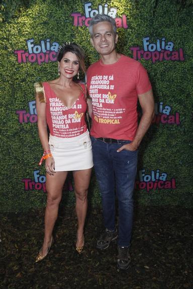 Flávia Alessandra e Otaviano Costa curtem Carnaval do Rio