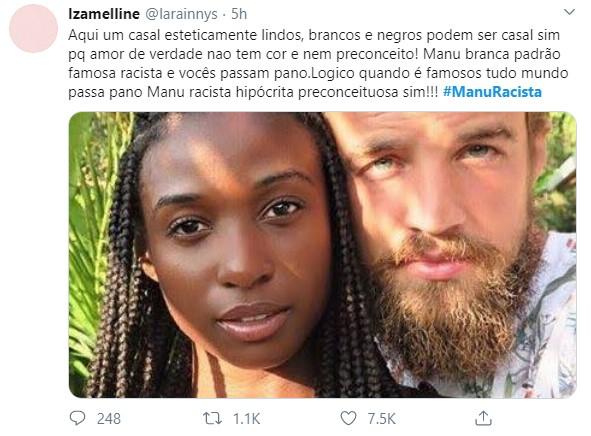 Manu Gavassi é acusada de comentário racista