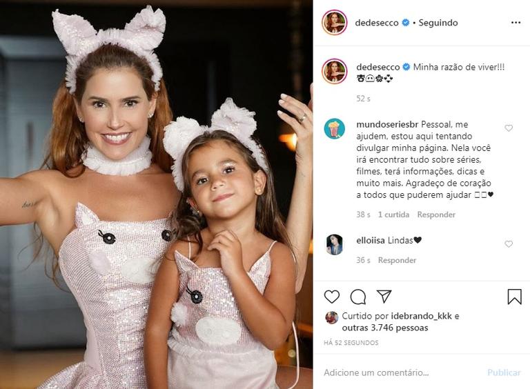 Deborah Secco e Maria Flor usam fantasia igual e encantam