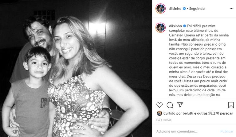 Dilsinho lamenta morte de cunhado durante o Carnaval: ''Difícil pra mim''