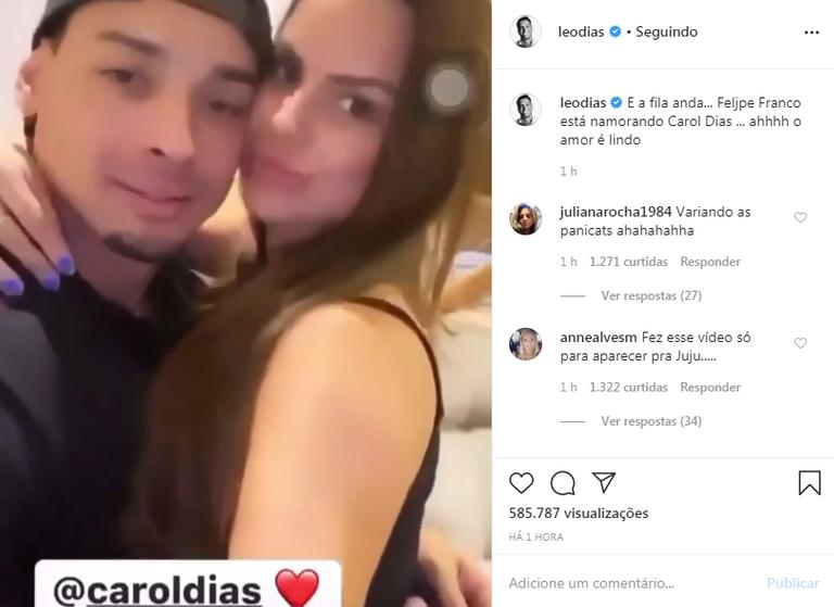 Felipe Franco é flagrado com Carol Dias