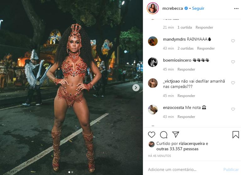 Mc Rebecca relembra Carnaval e dispara: ''Felicidade''