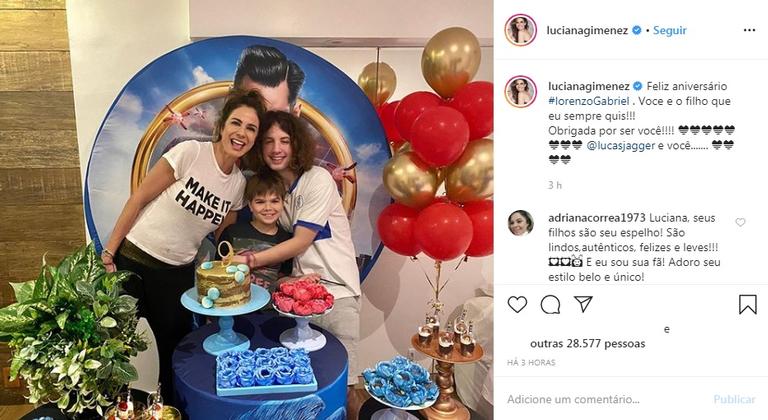 Luciana Gimenez comemora aniversário de 9 anos do caçula