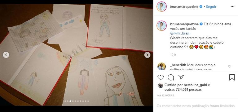 Bruna Marquezine mostra desenhos feitos por crianças refugiadas