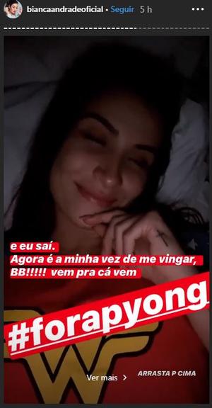 Bianca Andrade fala sobre paredão do BBB