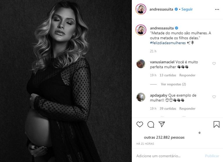 Andressa Suita surge lindíssima e grávida na web e fãs piram