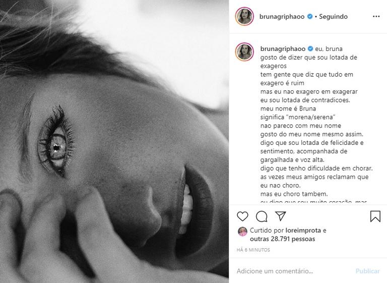 Bruna Griphao compartilha textão sobre si mesma e emociona