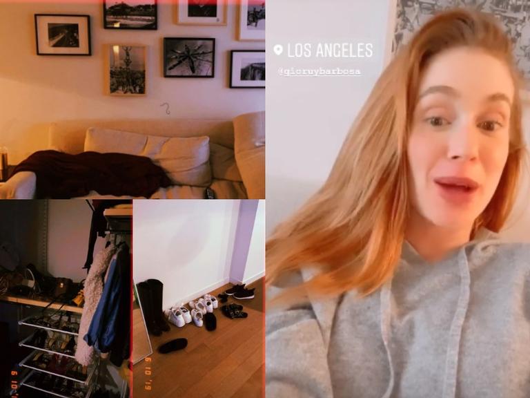 Marina Ruy Barbosa brinca sobre tomar bronca da mãe ao mostrar bagunça de seu apartamento em Los Angeles