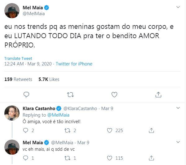 Mel Maia fala sobre amor próprio