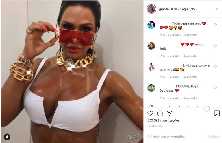 Gracyanne Barbosa se exibe em vídeo