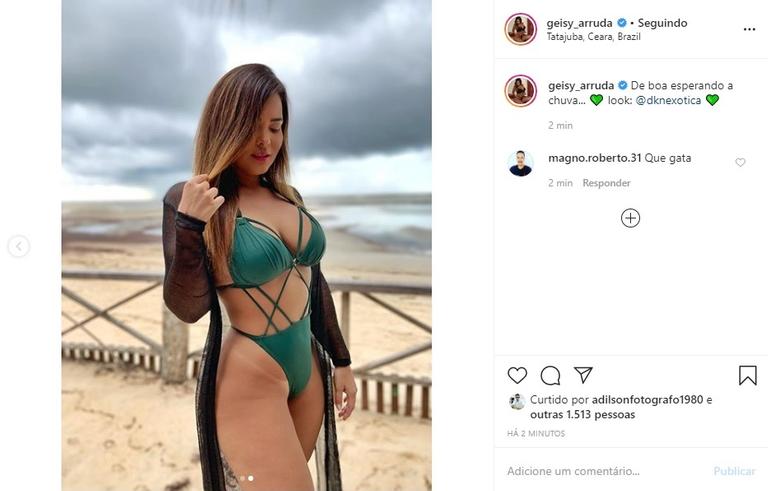 Geisy Arruda quase mostra demais em clique no Ceará