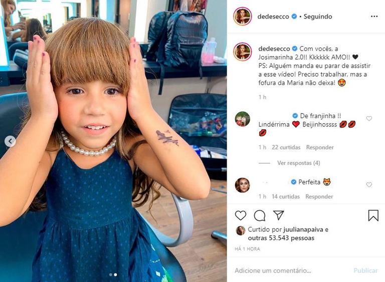 Filha de Deborah Secco, explode o fofurômetro e encanta fãs