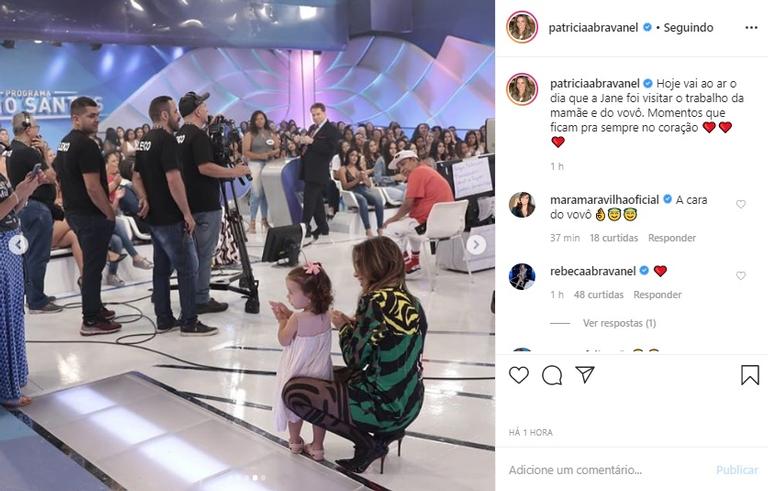 Filha Patricia Abravanel no programa de Silvio Santos