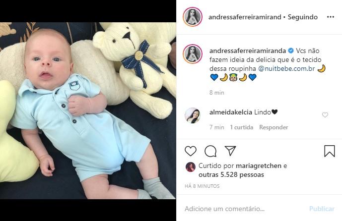 Andressa Ferreira posta foto inédita de Bento e encanta