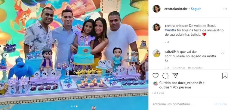 Anitta vai a festa de aniversário luxuosa de sobrinha 