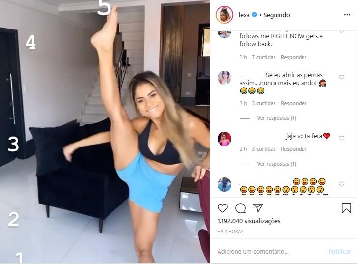 Lexa esbanja flexibilidade em vídeo