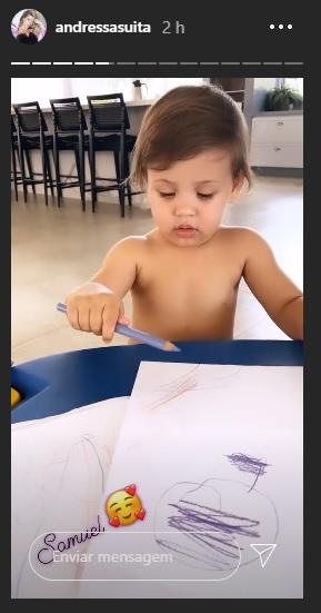 Andressa Suita mostra os filhos desenhando e encanta a web