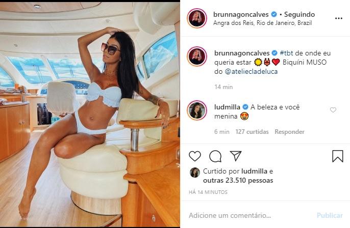 Brunna Gonçalves relembra viagem para Angra dos Reis