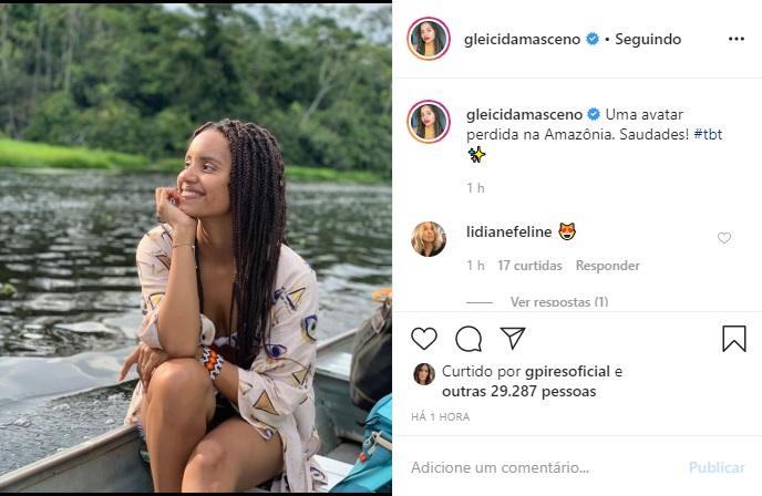 Gleici Damasceno relembra viagem para a Amazônia