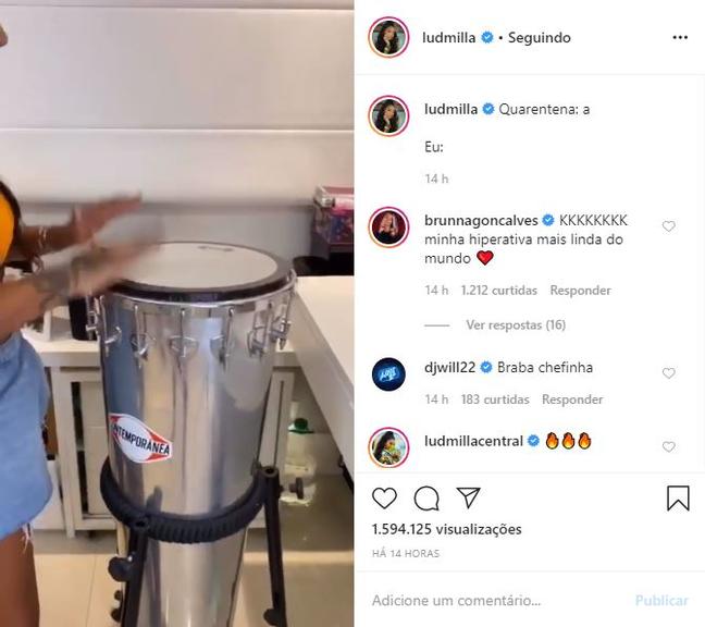 Ludmilla revela qual o seu hobby durante a quarentena