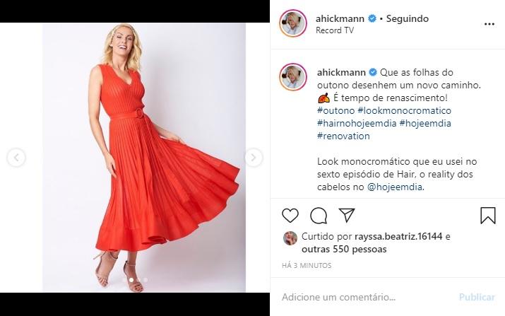 Ana Hickmann usa as redes para dar as boas-vindas ao outono