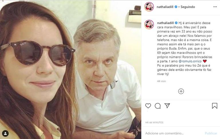 Nathalia Dill com o pai