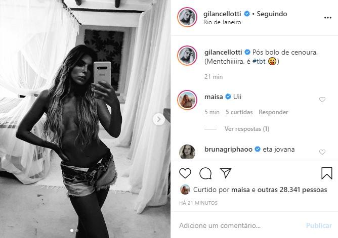 Giovanna Lancellotti compartilha clique ousado nas redes