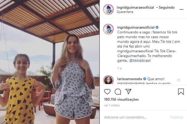 Ingrid Guimarães e Clara aparecem em vídeo dançando juntas