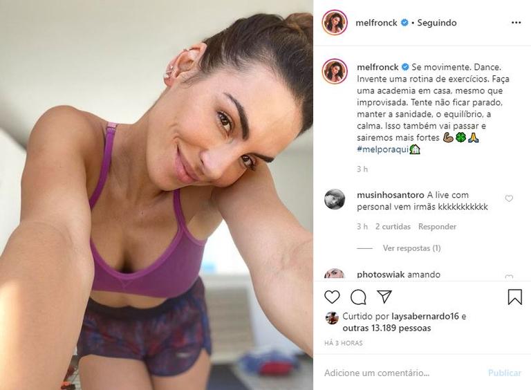 Mel Fronckowiak dá dicas do que fazer na quarentena