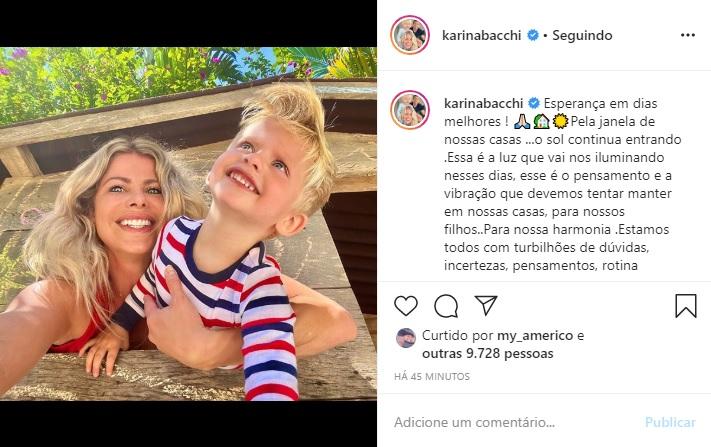 Karina Bacchi compartilha palavras motivacionais com os fãs